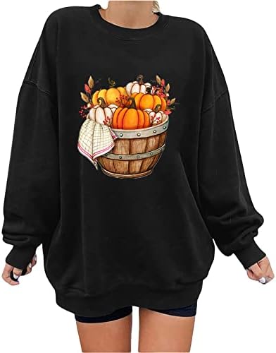 Есенски џемпери за жени печатени џемпер на пуловер цветни блузи лабави кошули лабава блуза
