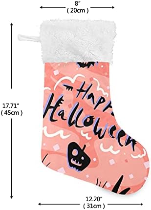 Sinestour Среќна Ноќта на вештерките од тиква лилјак Божиќни чорапи Големи Божиќни чорапи за камин елка скалила шини што висат чорапи