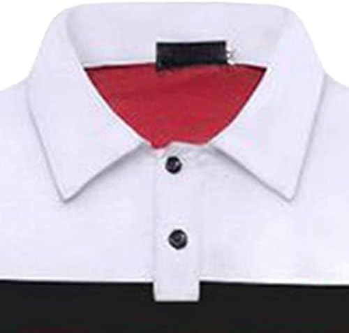 Машки ленти Maiyifu-GJ летна поло маица обични тенок бок-блок кошули со краток ракав гроздобер маици за дишење на крпеница