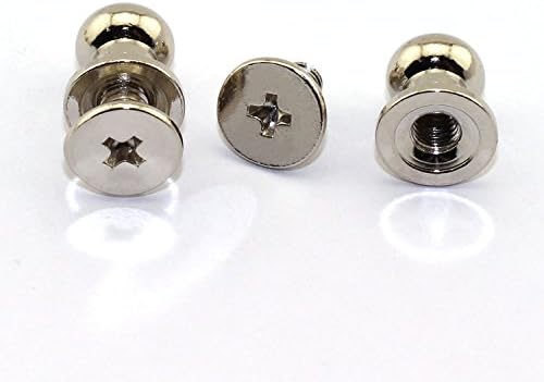 LQ Industrial 30 Pack Silver Round Gead Counte Stud Slotted Spotted Slotted Slotted Spotted Slotted Slotted Spotted Spotted Sutters