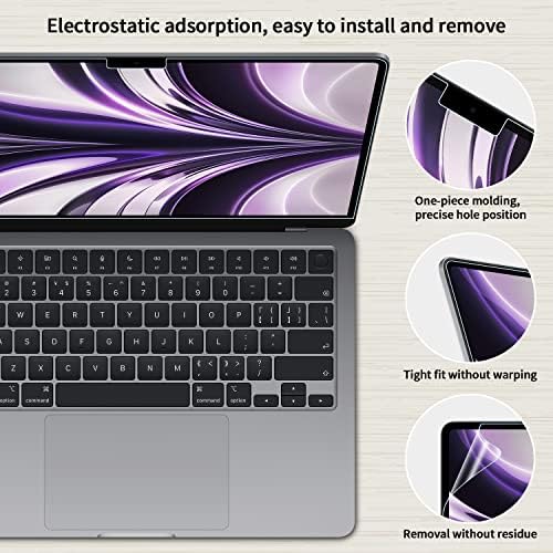 2 пакет компатибилен со MacBook Air 13.6 '' Apple M2 Chip Сино светло заштитен екран, анти -сјај филм/анти -гребење лаптоп заштитен заштитник