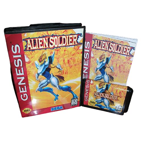 Адити Алиен војник наслов на САД со кутија и прирачник за конзола за видео игри Megadrive 16 битни MD картичка