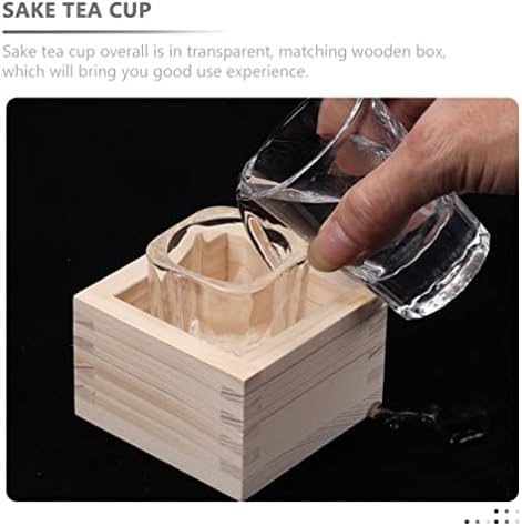 Зеродеко 1 сет на јапонски ради сет стакло саки чаши занаети вино чаша со дрвена кутија јапонски хиноки дрво кипарис саки чаша кутија за
