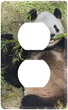 Yyzzh гигант панда мечка животинска бамбус шума џунгла Вудленд неискористена излезна обвивка Плоча со плоча 2.9 x 4,6 светло -излез за wallидна