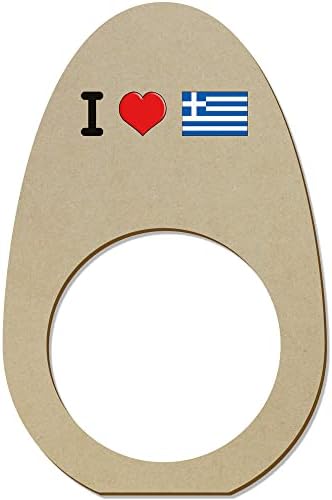 5 x 'ја сакам Грција' Дрвени прстени/држачи за салфета