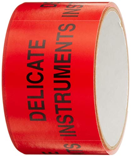 Етикети за пакување за испорака на препараза „Деликатни инструменти/рачка со голема грижа“, црвено/бело - 500 по пакување