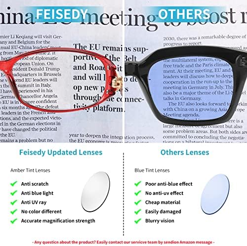 Feisey Fashion Rectangle Очила за читање на очила за блокирање на сини светло светло за блокирање на лесни лесни читатели на анти -сјај B2344