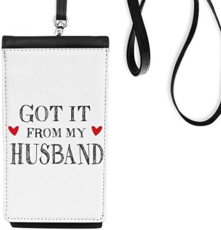 Го добив Од Мојот Сопруг Денот На Вљубените Телефон Паричник Чанта Виси Мобилни Торбичка Црн Џеб