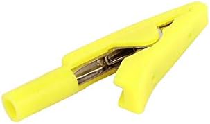 X-DREE Жолта 2mm Приклучок Изолирани Алигатор Клип Тест Олово Стегач Конектор (Connettore morsetto на morsetto di prova con