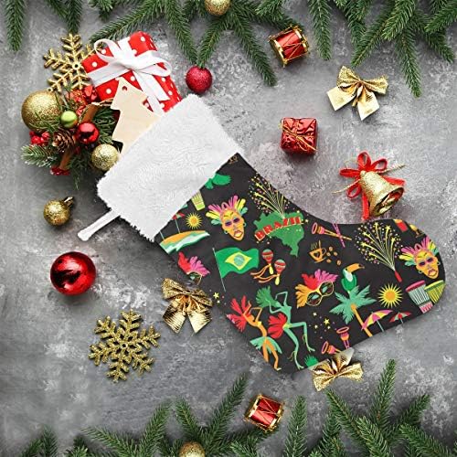 Пимилагу бразилски карневалски црни Божиќни чорапи 1 пакет 17,7 , виси чорапи за Божиќна декорација