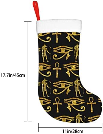 Божиќни чорапи Антички египетско злато злато двострано камин што виси чорапи