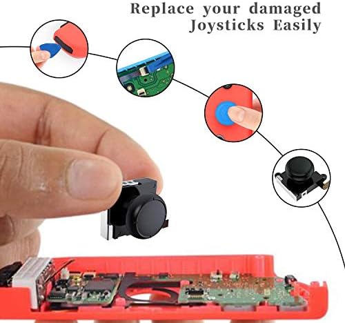 Способни 4Д -пакувања 3Д аналогни стапчиња за џојстик палецот, замени на рокери за сензори за контролорот на Nintendo Switch oycon