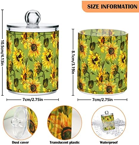 Inewgogo сончогледи 2 пакувања памучни брисеви на топката на топката Организатор диспензер пластични контејнери за бања со капаци