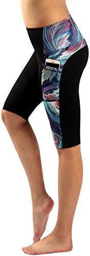 Зимон женски хулахопки со должина на коленото јога панталони за тренинзи кои трчаат хеланки со џебови