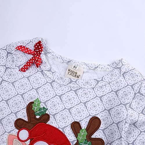 Божиќна девојка облека Симпатична дете деца девојче девојче Божиќно елен маица врвови+ленти за панталони за панталони за панталони