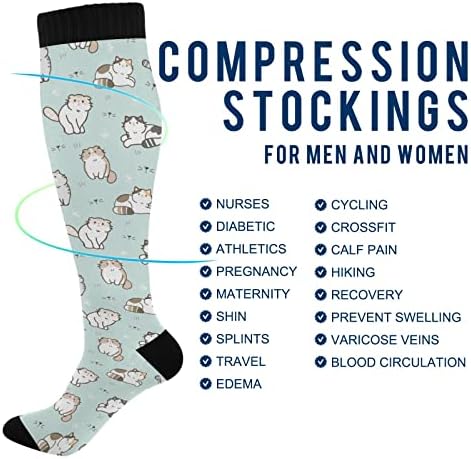 Компресија чорапи за мажи и жени Спортско колено високи чорапи Поддршка за атлетско трчање пешачење велосипедска фитнес