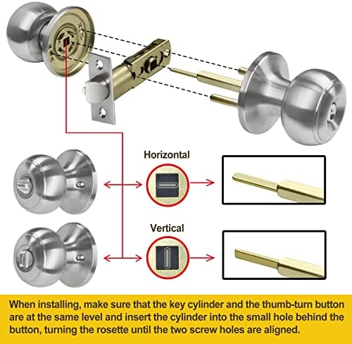 CML хардвер клуч на копчето за влезна врата, надворешно заклучување на вратата со исти клучеви во цврст не'рѓосувачки челик за влез и влезна