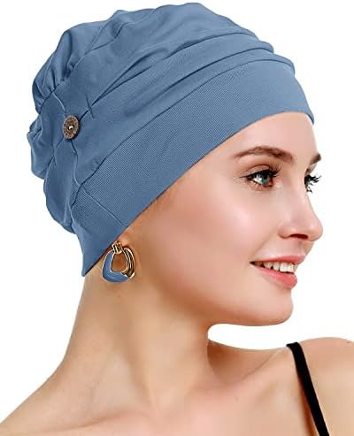 Освио памучни хемо -турбани за жени со карцином на карцином - памучна лесна глава за запечатена пакување