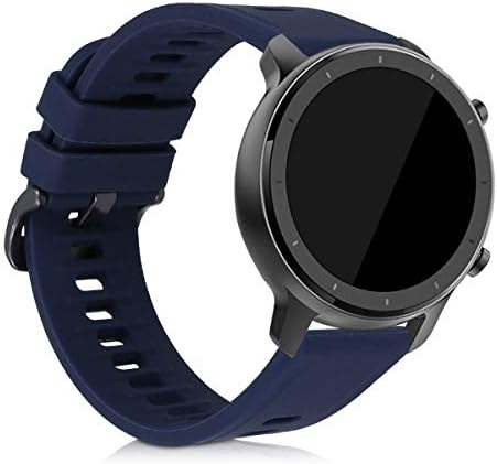 KWMobile Watch Bands компатибилни со Huami Amamfit GTR - ленти сет од 2 замена силиконски опсег - црна/темно сина боја