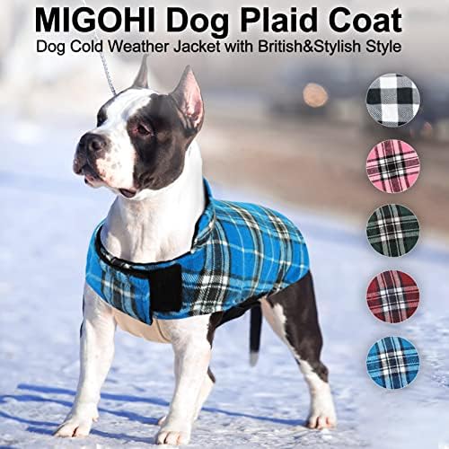 Јакни за кучиња Мигохи за зимско ветерно реверзибилно кучиња палто за ладно време британски стил карирано топло кучиња елек за