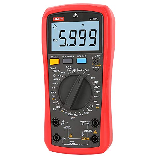 Uni-T UT890C TRUE RMS 6000 брои AC/DC температура на фреквенцијата NCV дигитален мултиметар со LCD задно осветлување