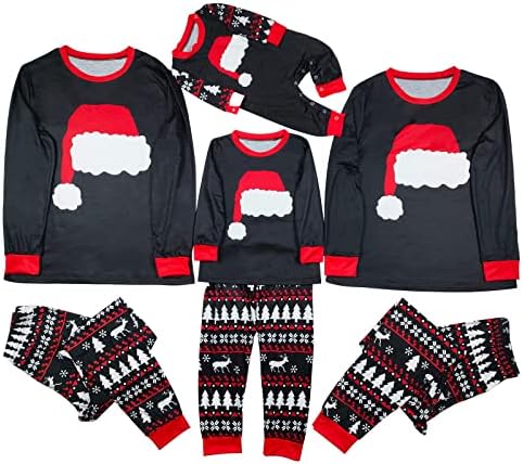 Божиќни карирани панталони за пижами за семејни пижами поставуваат пижами за Божиќни празници што одговараат
