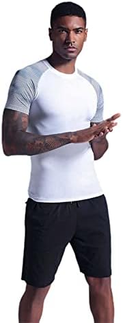 2023 Нови кошули за вежбање за мажи, суво вклопувајќи се со кратки ракави, атлетски маици со памук, памук, вградени маички маички мажи