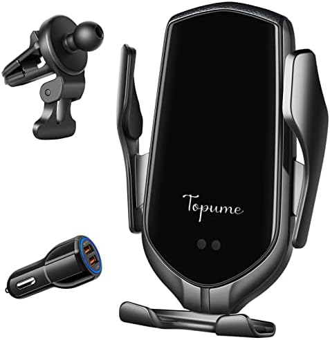 Безжичен полнач за автомобили, 10W Qi Брзо полнење со автоматско прицврстување на автомобили Телефон за монтирање на телефонот на телефонот
