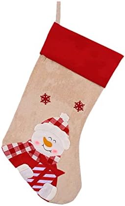 Tgone големи чорапи со бонбони чорапи Божиќни украси Дома одмор Божиќни забави украси Божиќни топка куки јасно