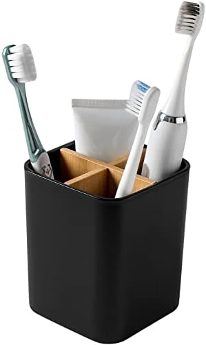 Држач за црна четка за заби и мала конзерва за отпадоци за бања