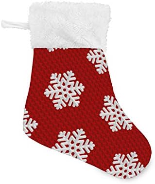 Алаза Божиќни чорапи Снегулка Црвена класика Персонализирани мали декорации за порибување за семејни сезонски празници за забави