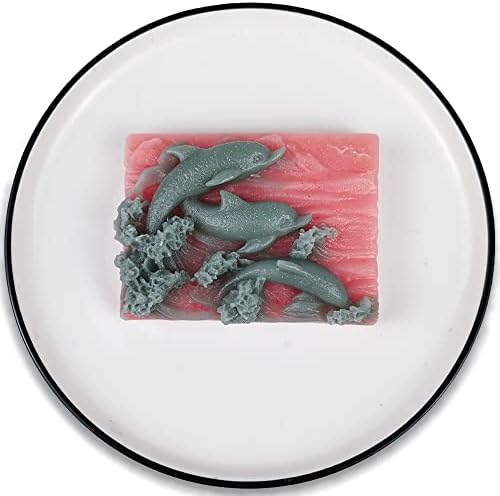 Играње мувла делфини играјќи во сапун со сапун силиконски калап за DIY сапун со тесто од торта од глина од глина од чоколадо