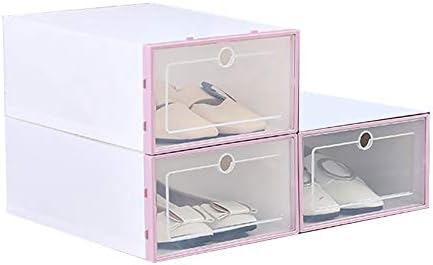 Кутии за чевли Zhinging со јасни капаци, мултифункционална кутија за складирање, пластична стабилна организирана контејнер, преклопување,