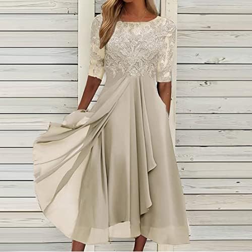 Мајка на невестата фустани за свадбени чипка аплики 1/2 ракави со низок лажички шифон за вратот формален вечерен фустан