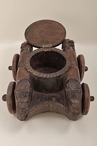 9 дрвена зачинска кутија со тркала | дрвена зачинска кутија | Рачно изработена уметност | направена во Индија - Манго дрво
