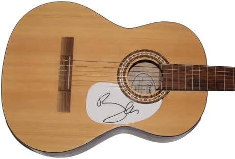 Боно потпишано автограм со целосна големина Фендер Акустична гитара w/ James James Spence автентикација JSA COA - U2 со Адам Клејтон,