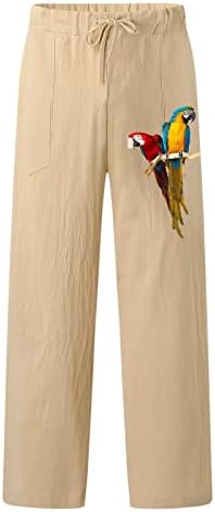 МИАШУИ Биг Н Високи Панталони Машка Мода Секојдневен Печатен Џеб Панталони Со Врвки Панталони Со Големи Димензии Женски Летни Панталони