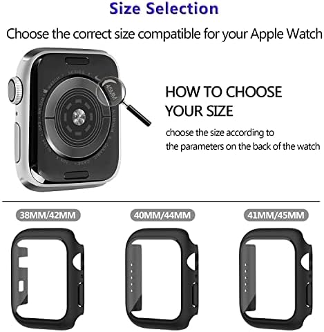 JNCVXN 2 пакет кутија 44мм со вграден заштитен стаклен екран заштитник компатибилен со Apple Watch SE Series 6/5/4 44mm, ултра-Thin Отпорен