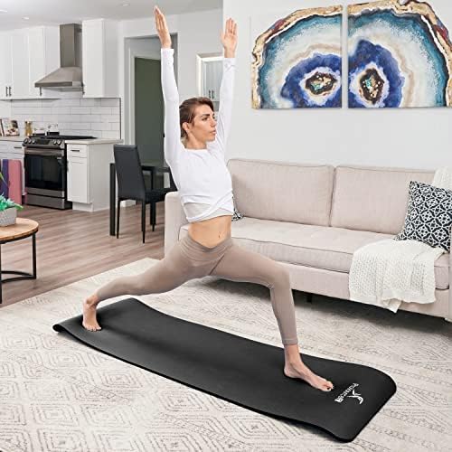 ProSourceFit Екстра дебела јога пилатес вежба душек, поставен тренинг душек за дома, не-пена јога мат за мажи и жени, 71 во x 24 во