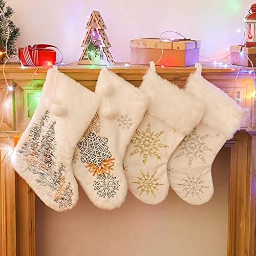 Божиќни украси wkqifeil, новогодишна елка, снегулки, торби за подароци, кадифен чорапи, Божиќни чорапи