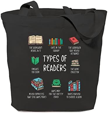 Gxvuis Видови читатели платно торба за жени естетски книги за еднократна употреба на намирници рамената торба за читање lубовник