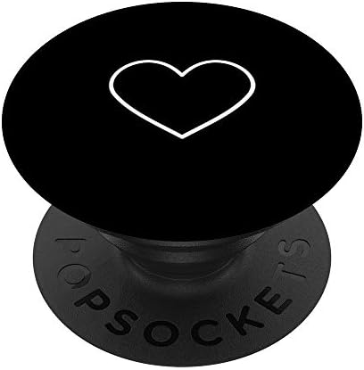 бело loveубовно срце преглед на срцето Едноставно облик на црн симпатичен дизајн popsockets popgrip: заменлива зафат за телефони