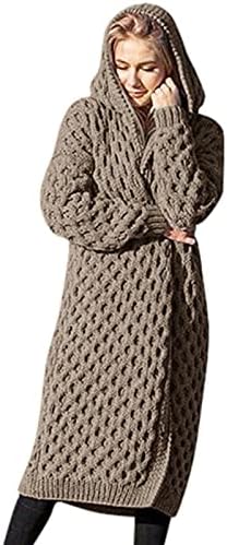 Џемпер на кардиган од пилгби за жени, зимски обични лабави топло пријатно плус плус големина јакни цврсти волна со долги ракави духови