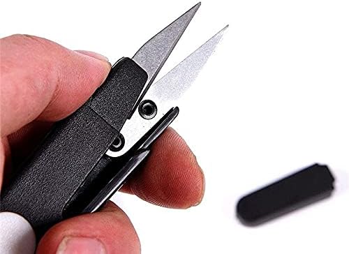 Aknhd кујнски ножици пластична рачка безбедносна покривка за шиење ножици на конец на конец за везење на вкрстени бод, секач за