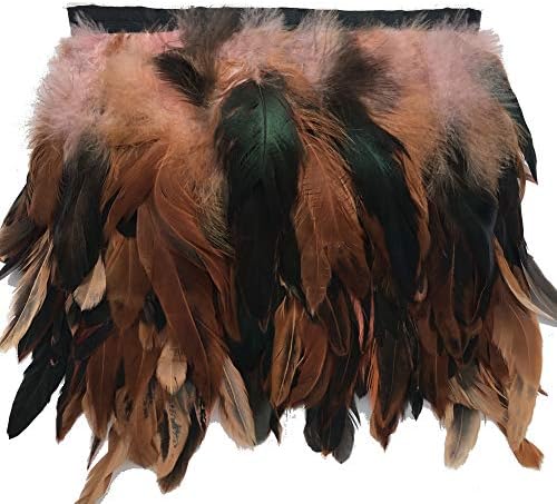 Sowder Rooster Hackle Feather Fringe Trim 5-7 во ширина пакет од 5 јарди