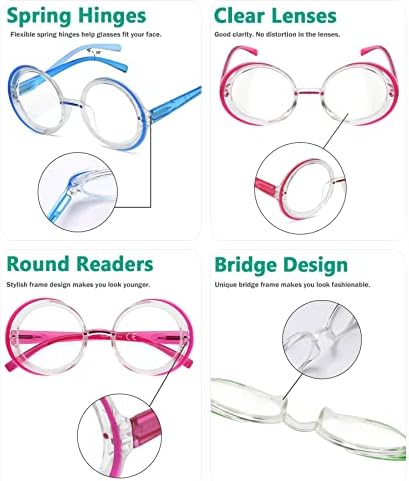 Очила за читање со 4 пакувања за жени за жени стилски читатели