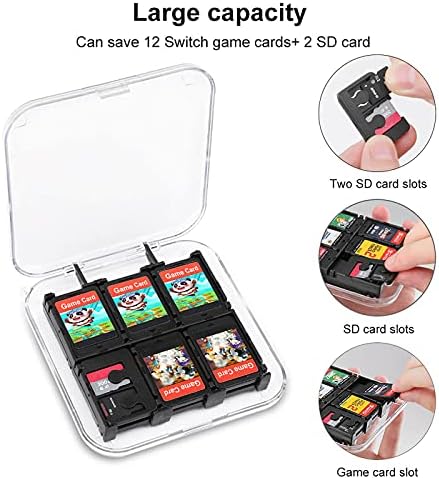 Кутија за складирање на картички за игри со црна мачка за лице, тврдо заштитно кутија за организатор за Nintendo Switch