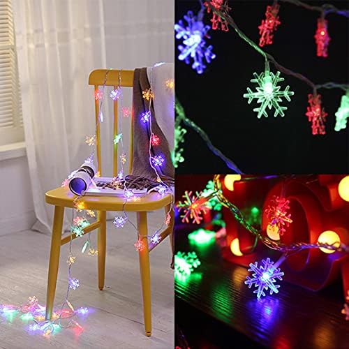 Божиќни снегулки, жици, украси за зимска бајка декор Божиќна снегулка, жица светла игра над светло знак 8 битни