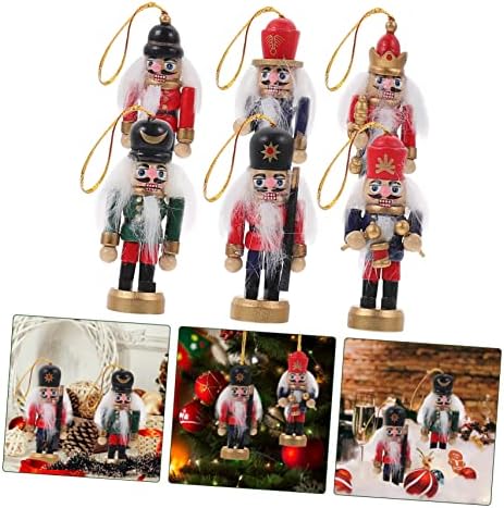 Aboofan 30 парчиња оревчести приврзоци минијатурни играчки колачиња украси дрвени декор дрвени приврзоци висат декори на оревчери кукли Божиќ