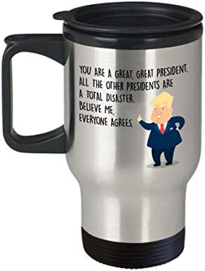 Смешна претседателска чаша за патувања - Претседателот Донал Трамп - Најдобри персонализирани сопствени подароци за потпретседатели Главен извршен